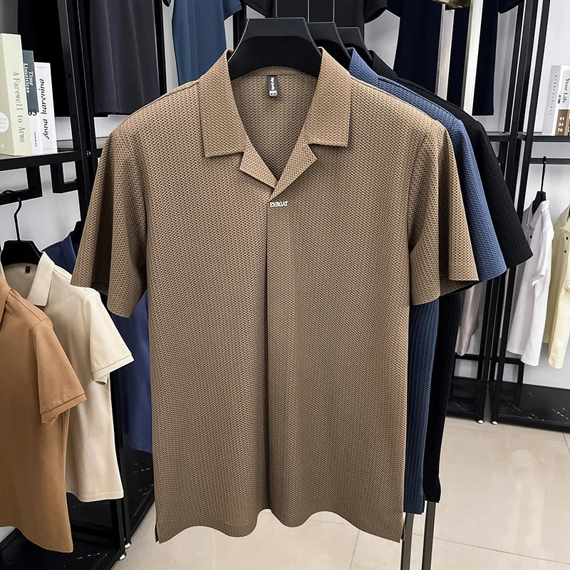 Portofino Textured Knit Shirt - Elavure