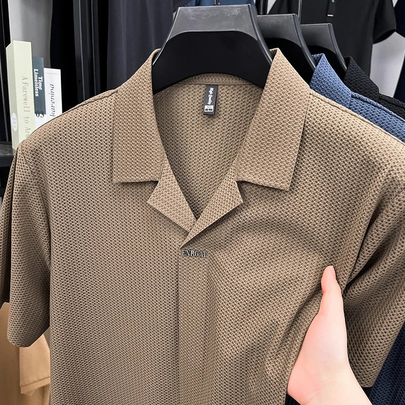 Portofino Textured Knit Shirt - Elavure