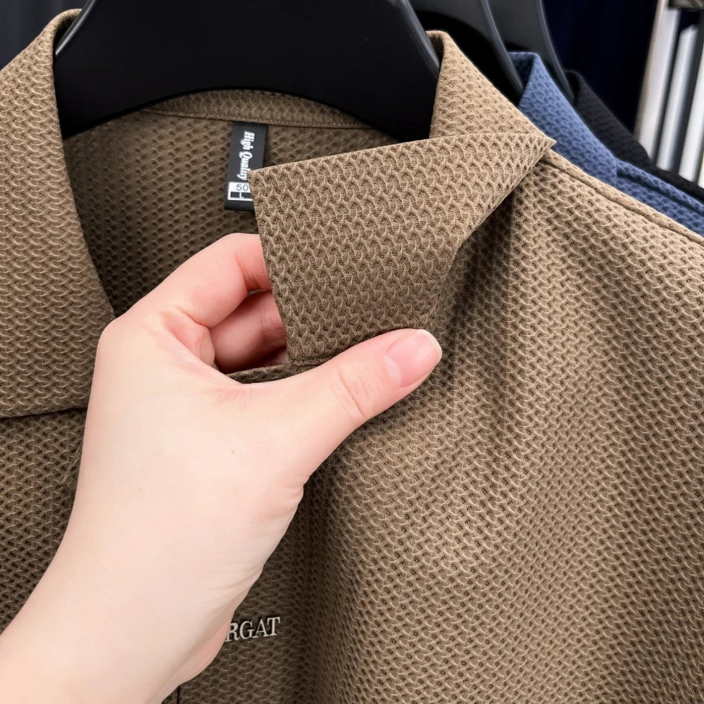 Portofino Textured Knit Shirt - Elavure